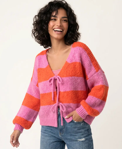 Knitted Bow Cardigan
