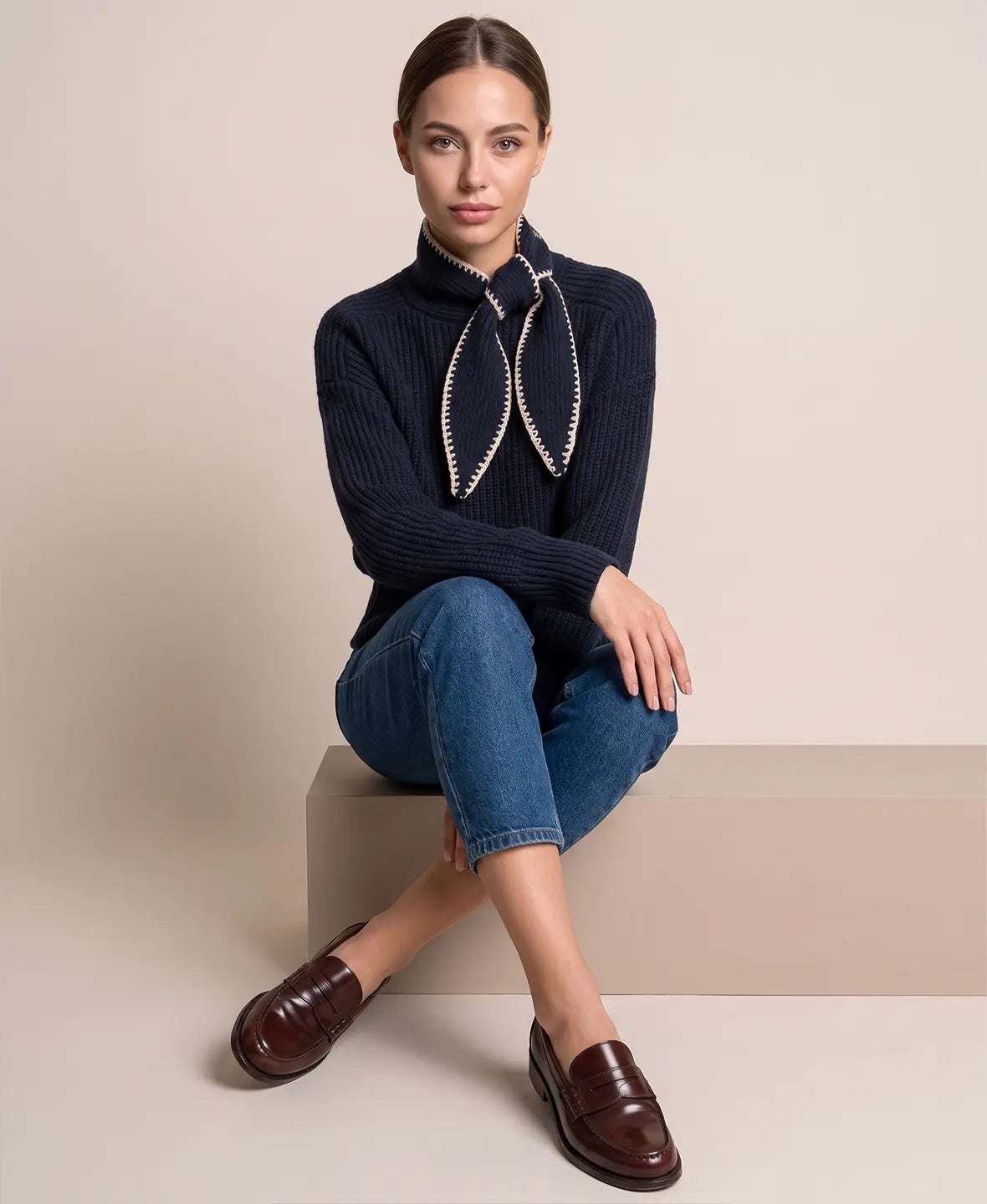 Knot Detail Ribbed Sweater