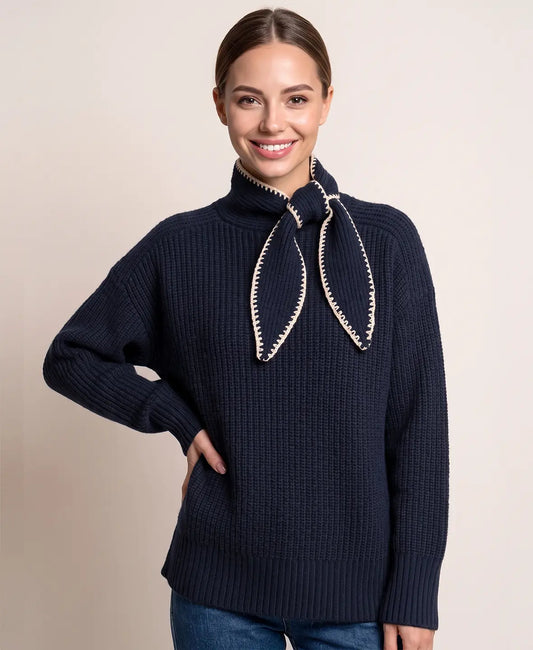 Knot Detail Ribbed Sweater