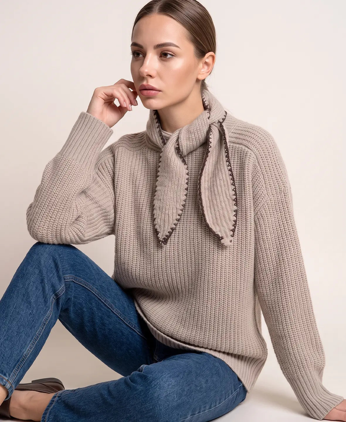 Knot Detail Ribbed Sweater