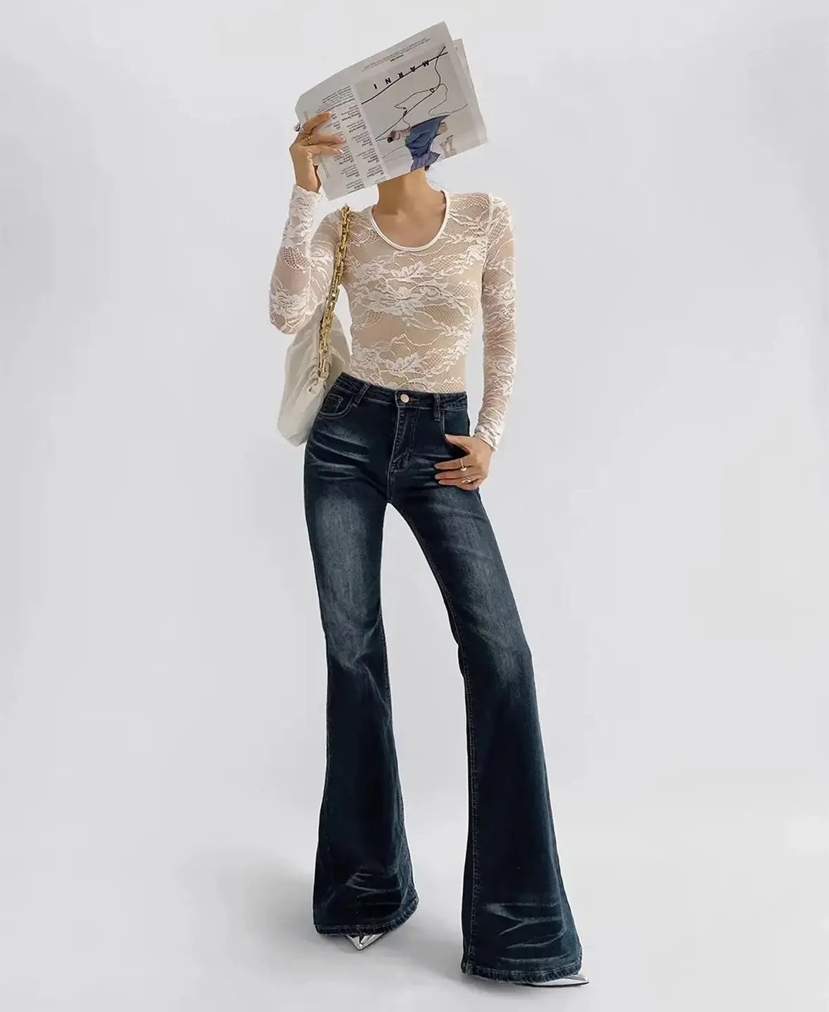 Lace Sheer Long Sleeve Bodysuit