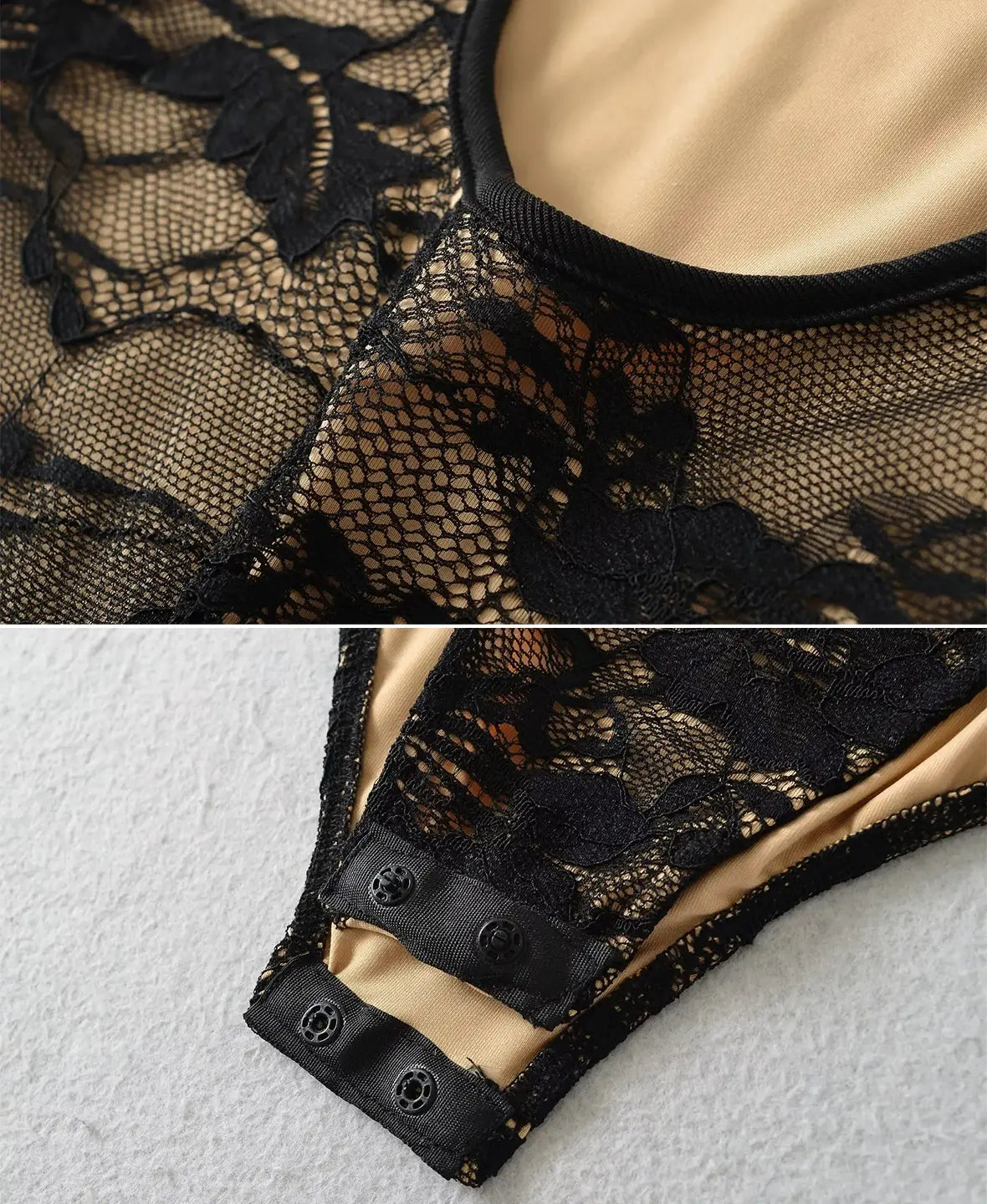 Lace Sheer Long Sleeve Bodysuit