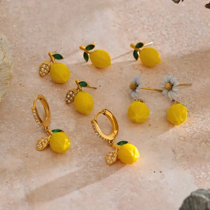 Limoncello Resin Zirconia Earrings