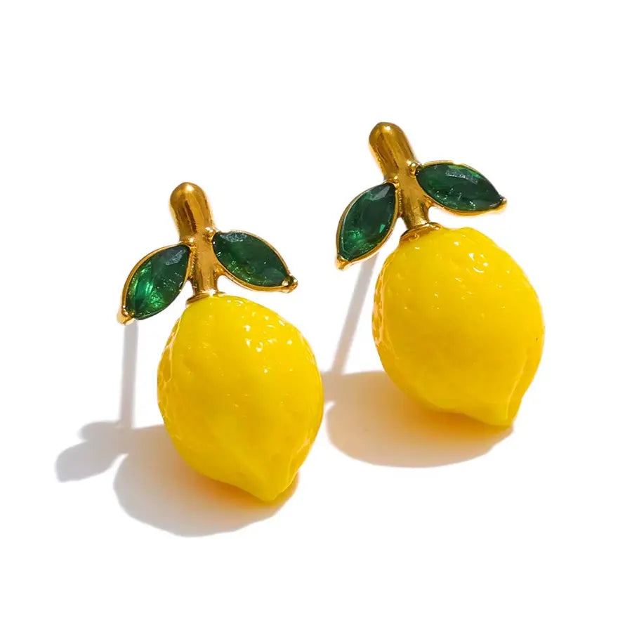 Limoncello Resin Zirconia Earrings