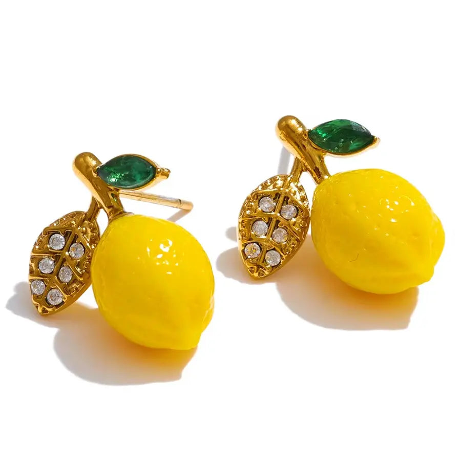 Limoncello Resin Zirconia Earrings