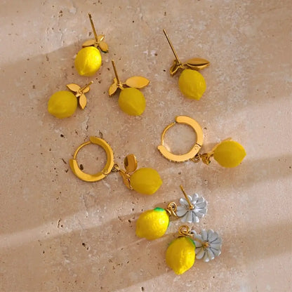 Limoncello Resin Zirconia Earrings