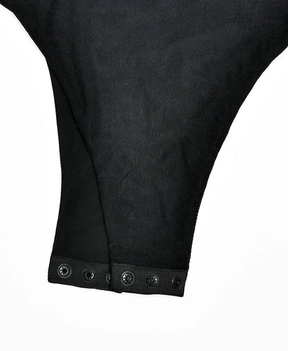 Mesh Draped Elegance Bodysuit
