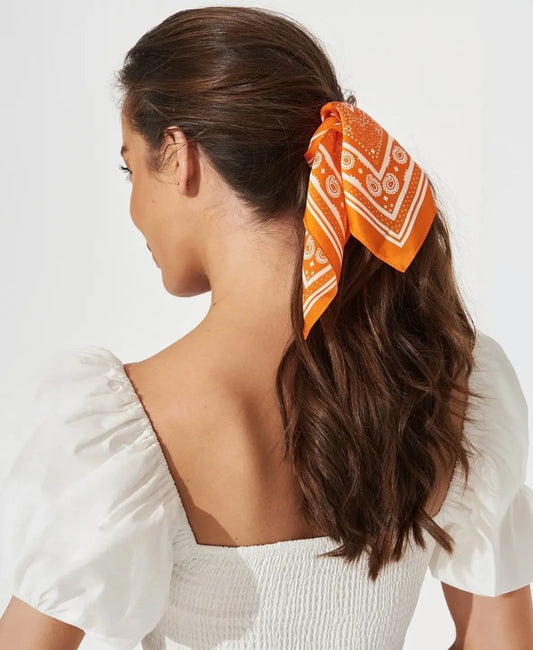 Paisley Print Satin Scarf