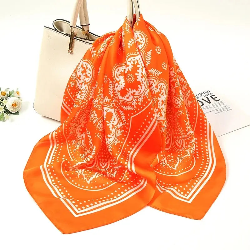 Paisley Print Satin Scarf