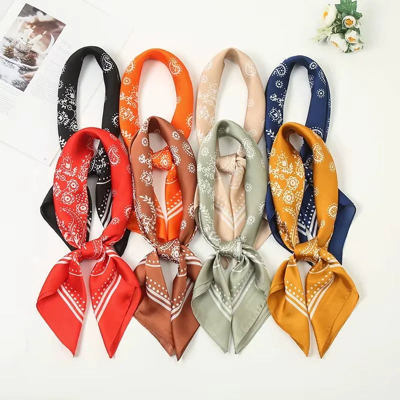Paisley Print Satin Scarf