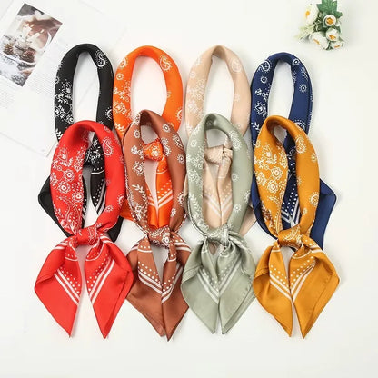 Paisley Print Satin Scarf