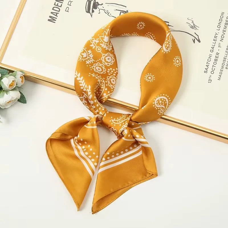 Paisley Print Satin Scarf
