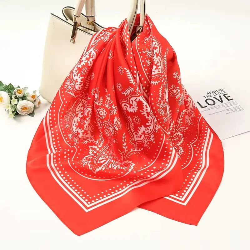 Paisley Print Satin Scarf