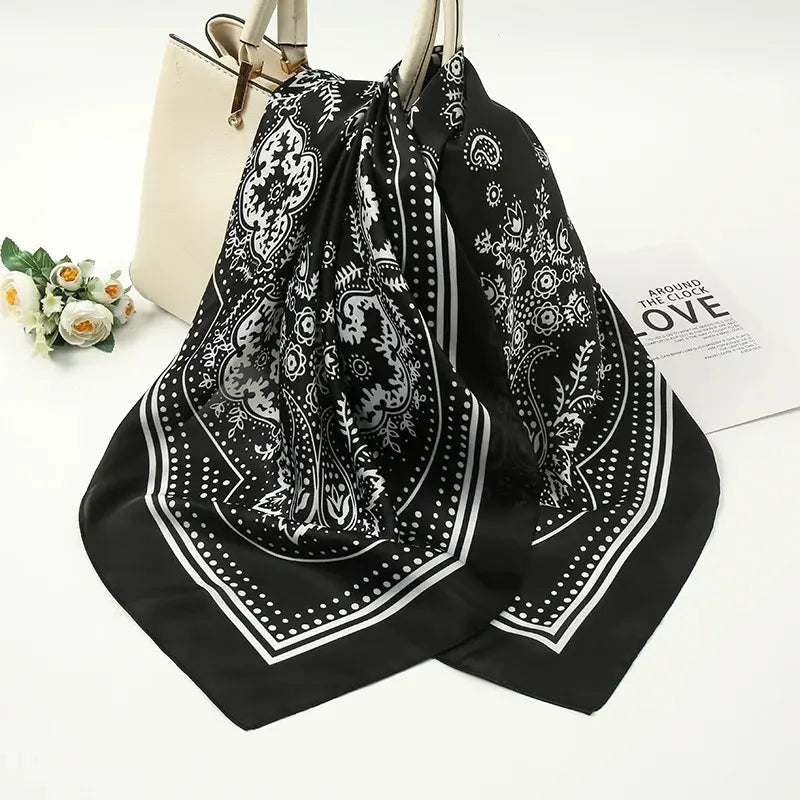 Paisley Print Satin Scarf