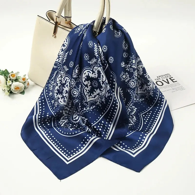 Paisley Print Satin Scarf