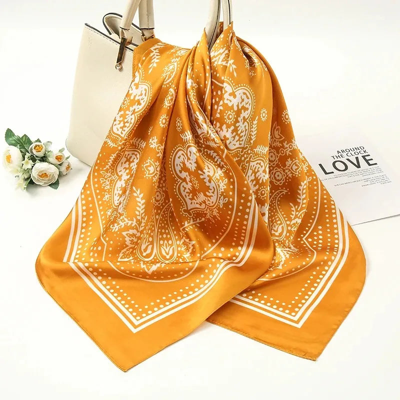 Paisley Print Satin Scarf