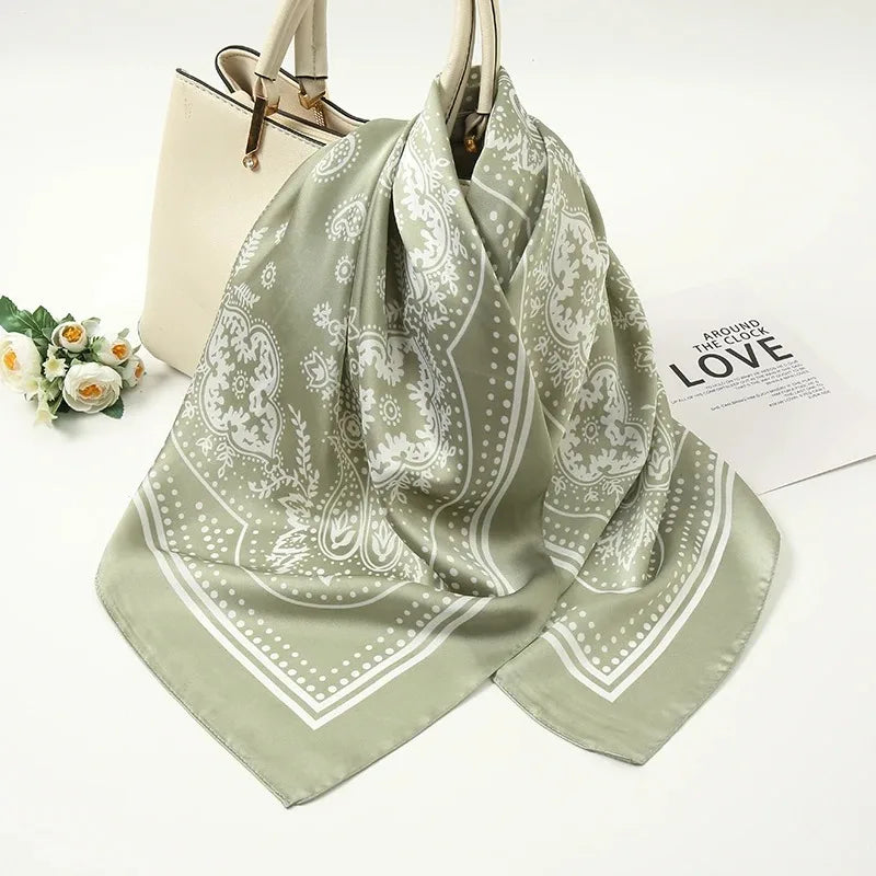 Paisley Print Satin Scarf