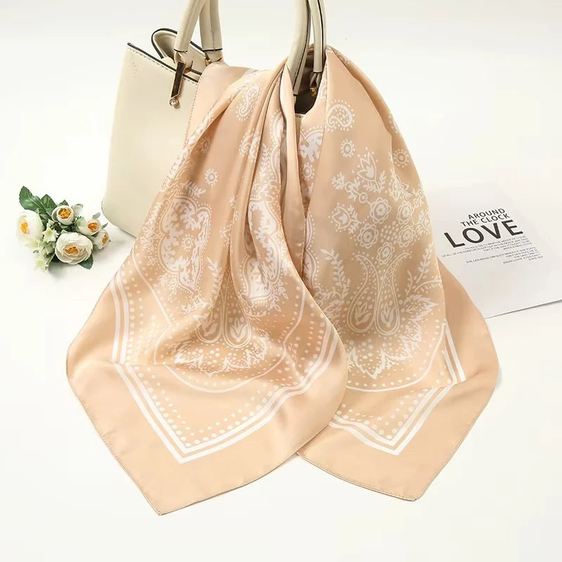 Paisley Print Satin Scarf