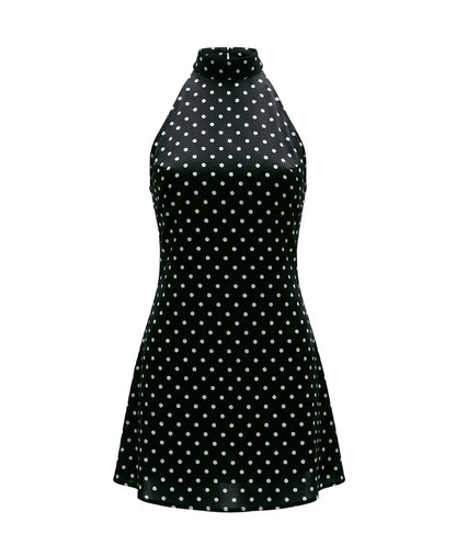 Polka Dot Halter Mini Dress