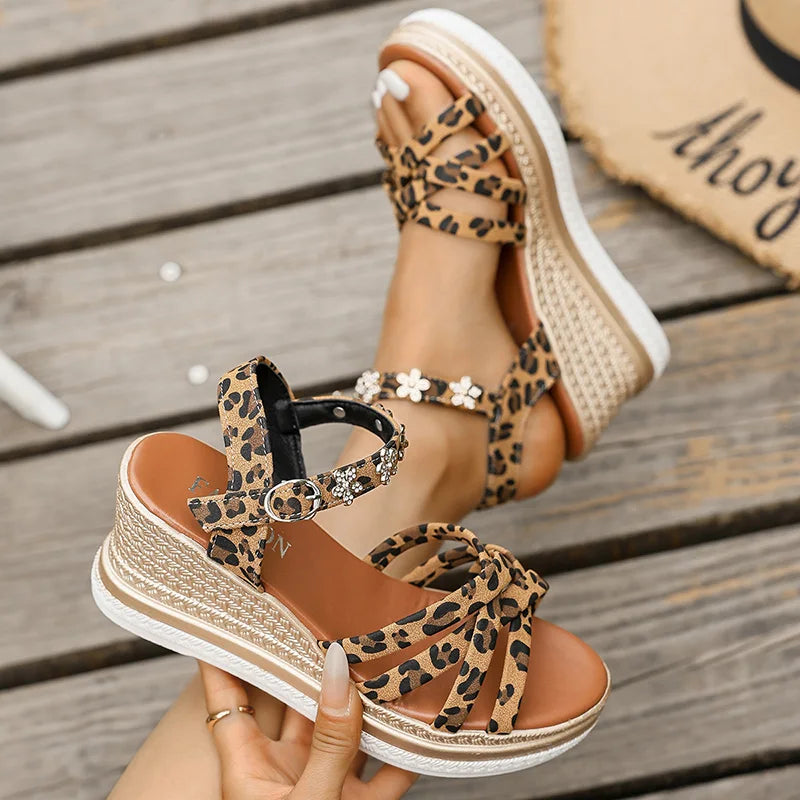 Leopard Chic Platform Sandals