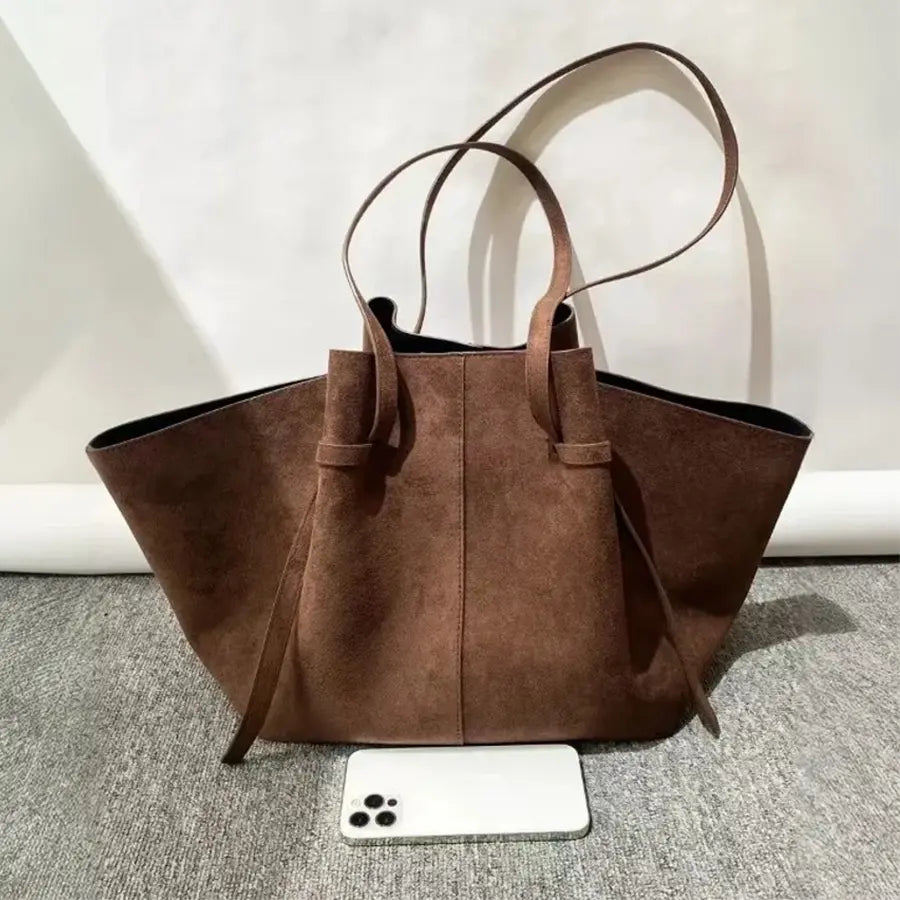 Slouchy Suede-Look Tote