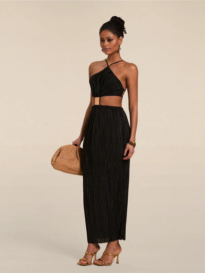 Solène High Waist Pleated Dress