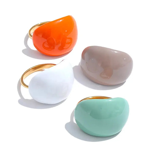 Stainless Steel Adjustable Enamel Ring