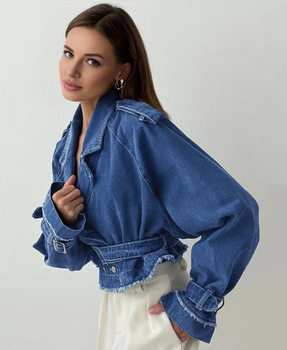 Trench Denim Cropped Jacket