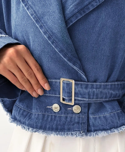 Trench Denim Cropped Jacket