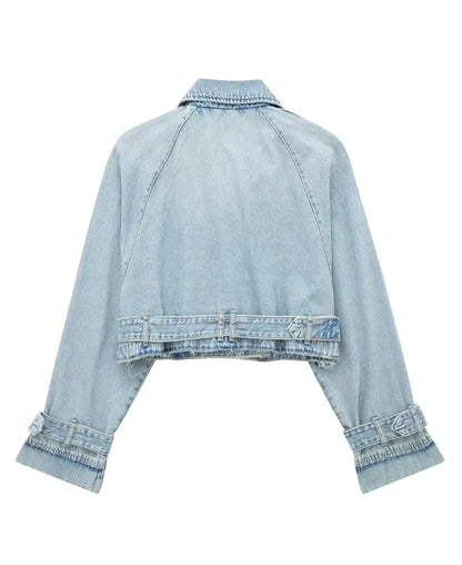 Trench Denim Cropped Jacket