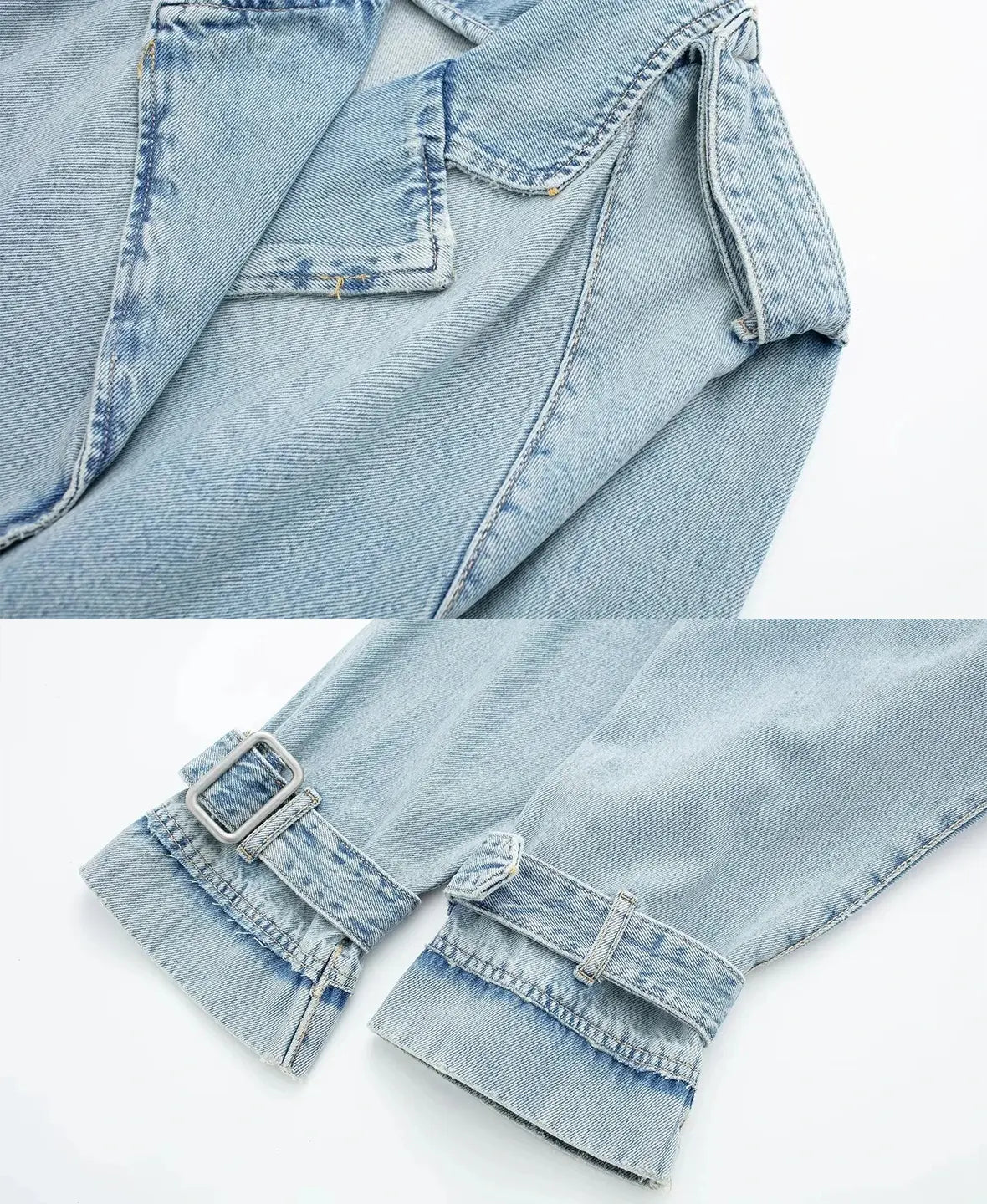 Trench Denim Cropped Jacket