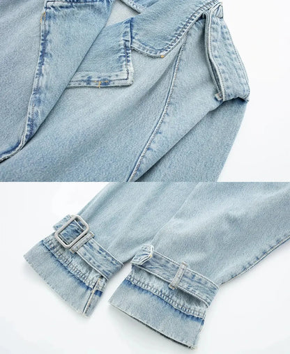 Trench Denim Cropped Jacket