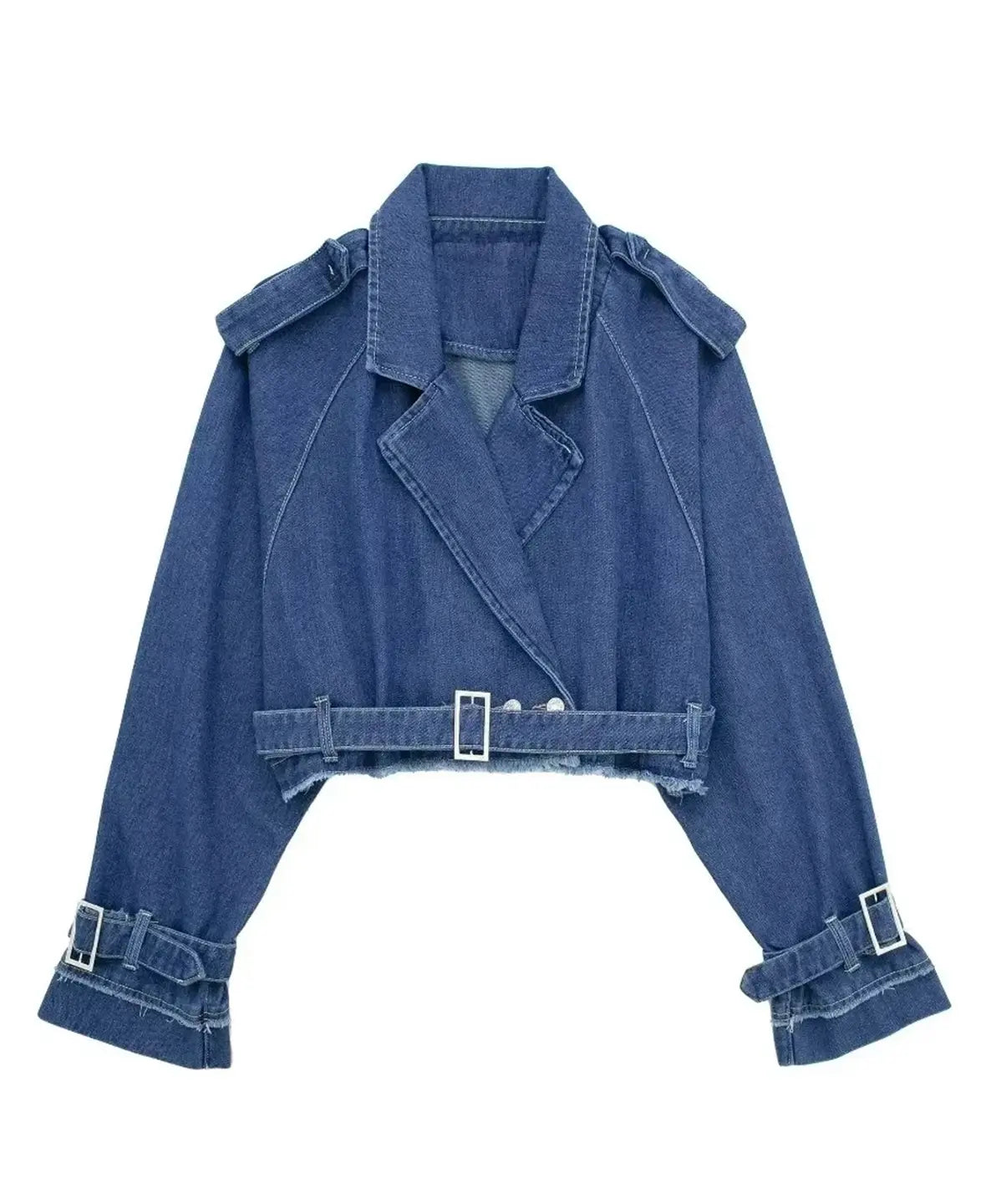 Trench Denim Cropped Jacket