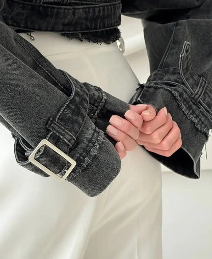 Trench Denim Cropped Jacket