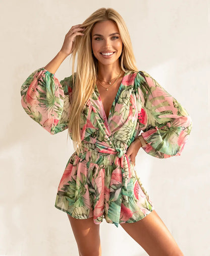 Tropical Wrap Jumpsuit