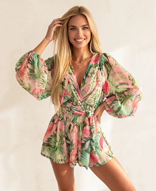 Tropical Wrap Jumpsuit