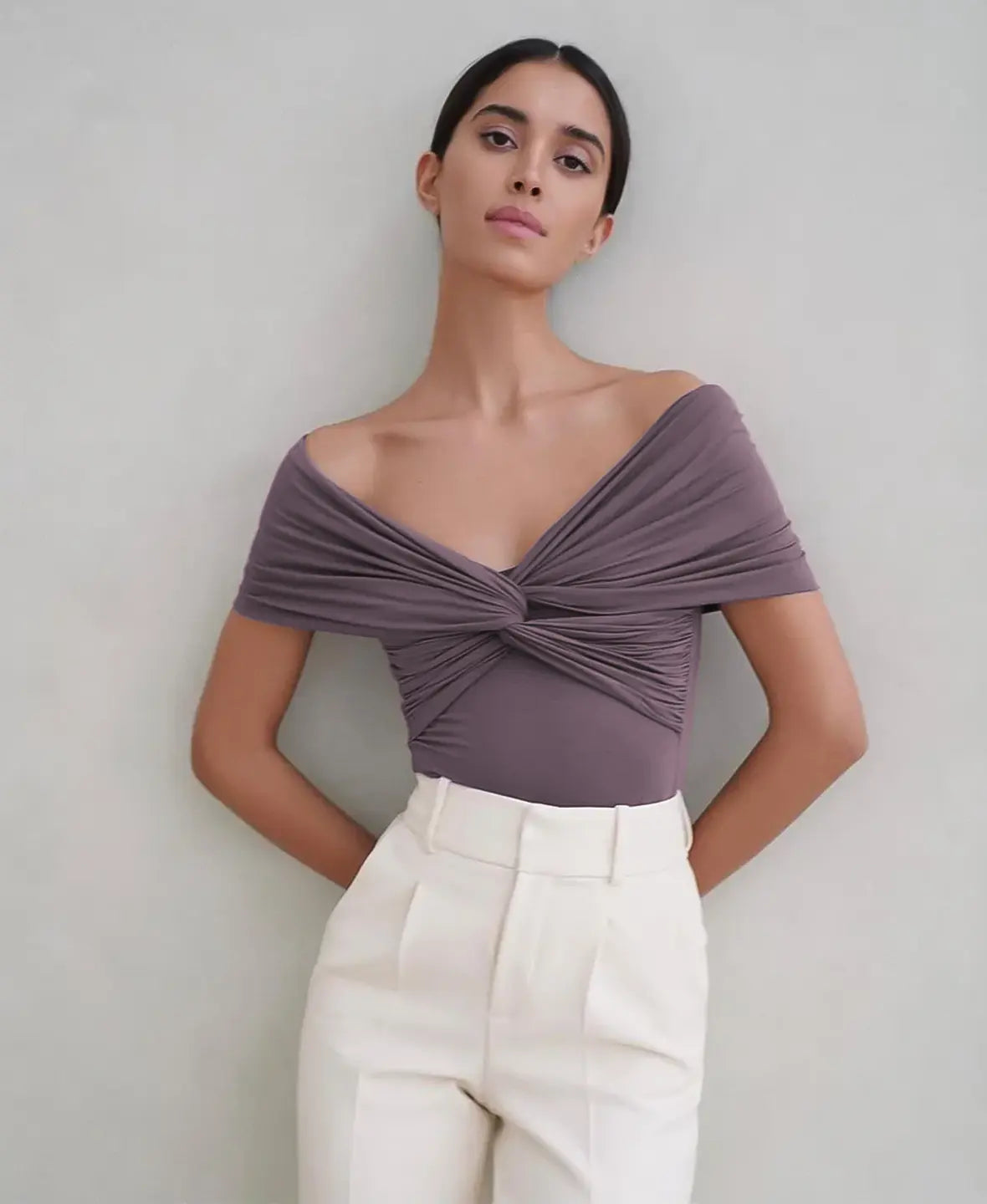 Twist Off-Shoulder Bodysuit