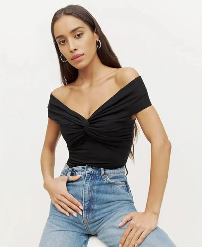 Twist Off-Shoulder Bodysuit