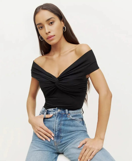Twist Off-Shoulder Bodysuit