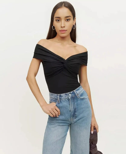 Twist Off-Shoulder Bodysuit