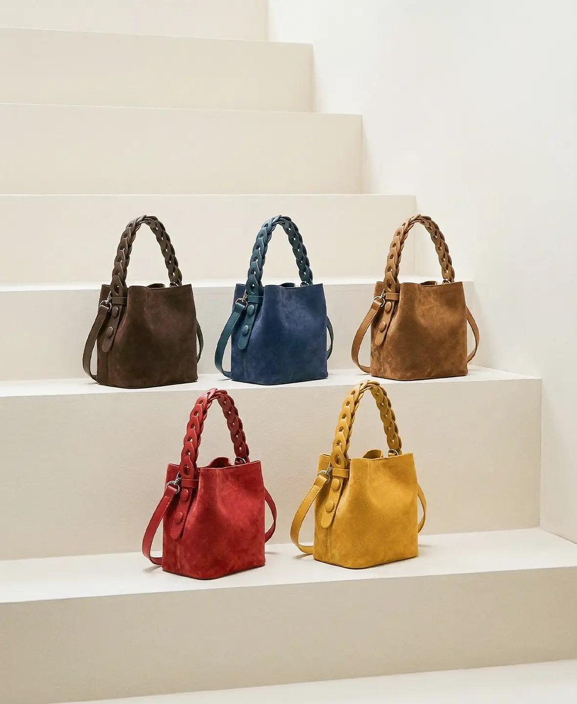 Suede-Look Bucket Bag