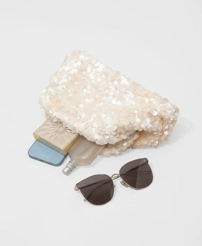 Pearlescent Sequin Clutch