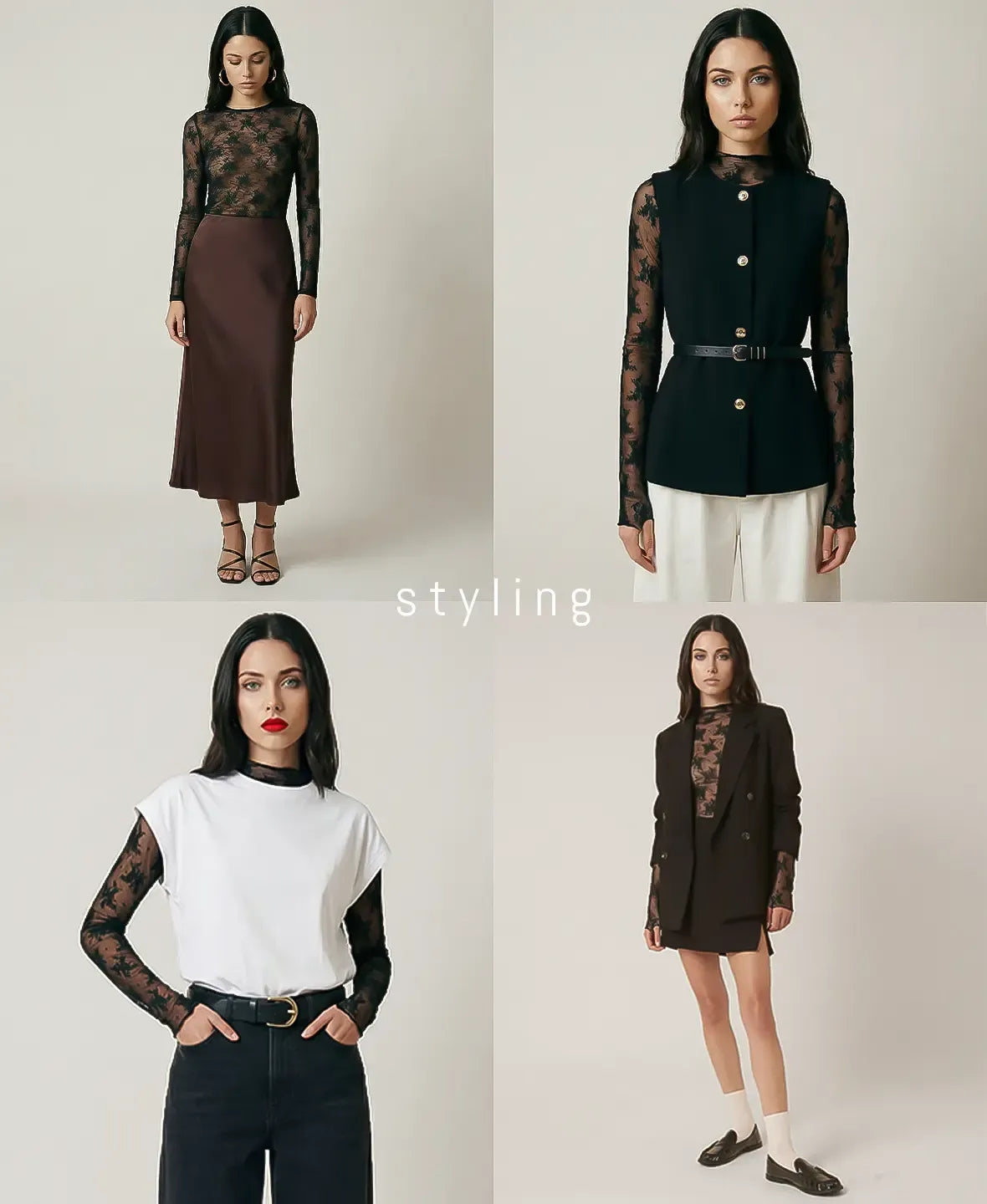 Sheer Lace Long Sleeve Top