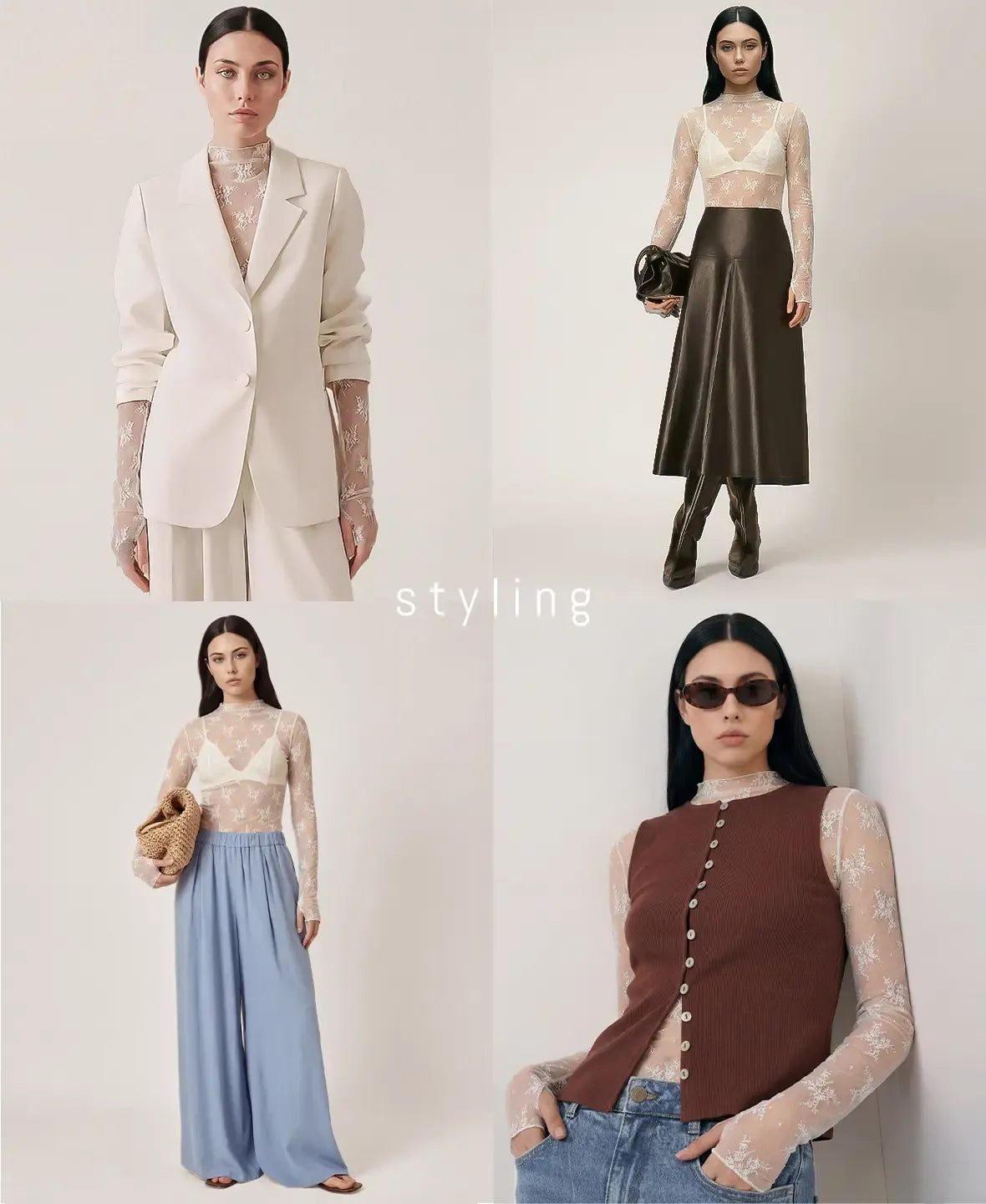 Sheer Lace Long Sleeve Top