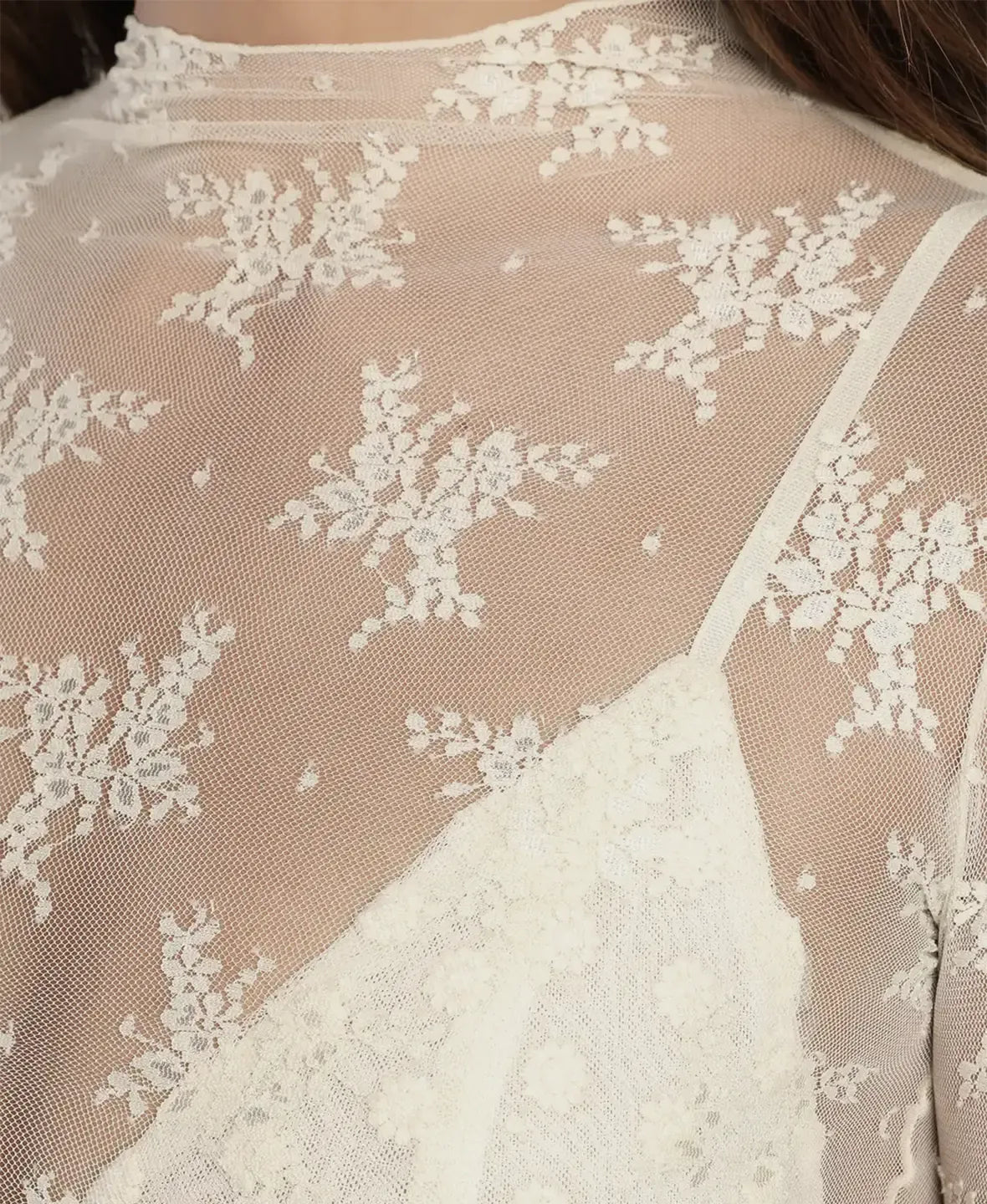 Sheer Lace Long Sleeve Top