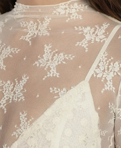 Sheer Lace Long Sleeve Top