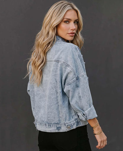 Leopard Print Denim Jacket
