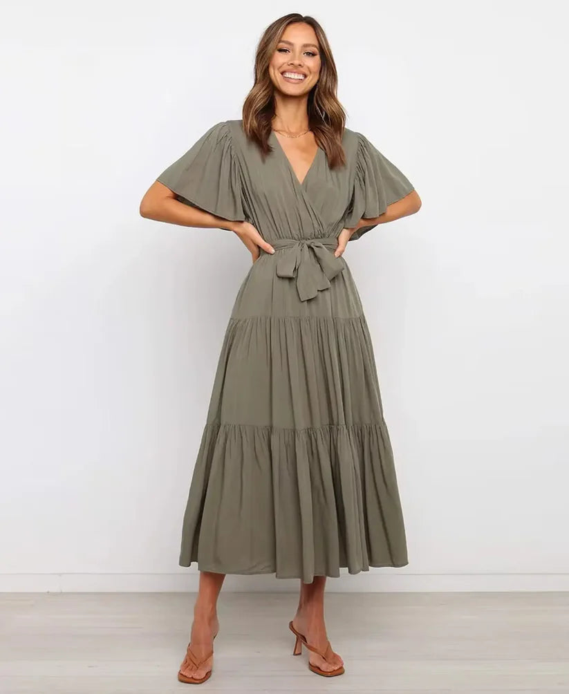 Amélie High Waist Midi Dress