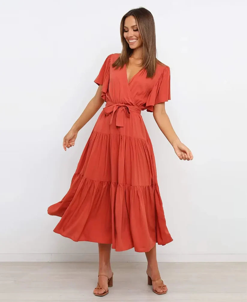 Amélie High Waist Midi Dress