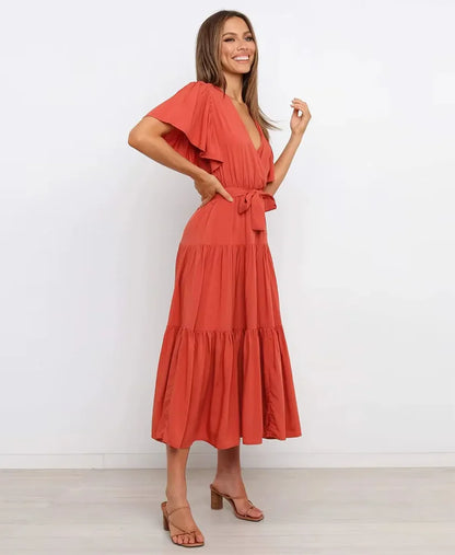 Amélie High Waist Midi Dress